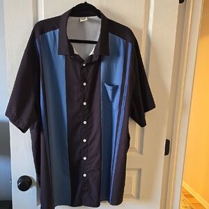 Men's Blue and Black Shirt